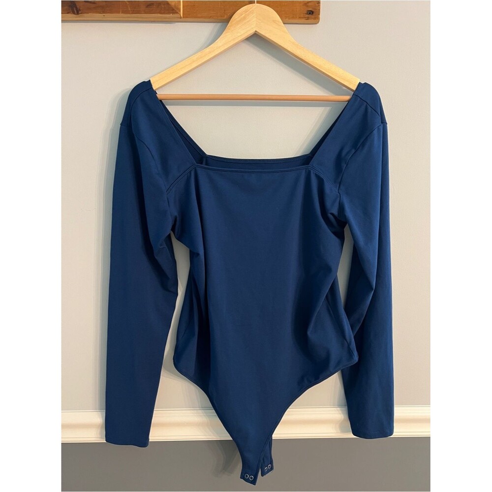 Hollister Square Neck Long Sleeve Blue Bodysuit US XL